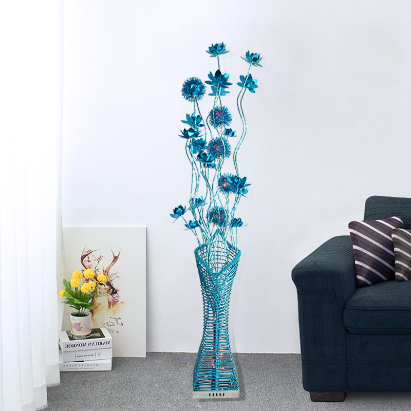Table Lamp Fashion Blue Warm Wedding Bedroom Floor Lamp Wedding Gift Decoration Living Room and Bedside Floor Lamp