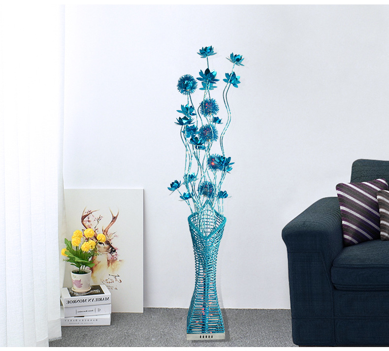 Table Lamp Fashion Blue Warm Wedding Bedroom Floor Lamp Wedding Gift Decoration Living Room and Bedside Floor Lamp