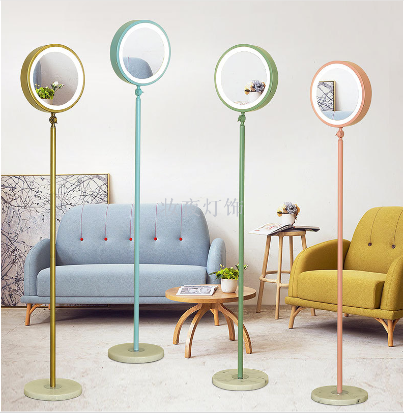 Creative Nordic beauty lamp led floor lamp living room bedroom simple study lamp post modern golden floor lamp