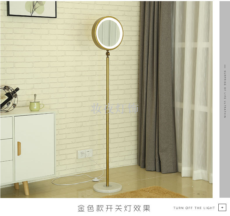 Creative Nordic beauty lamp led floor lamp living room bedroom simple study lamp post modern golden floor lamp