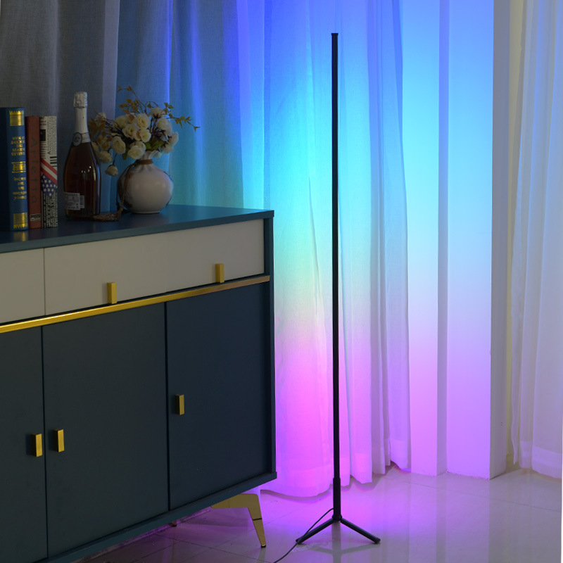 Cross-Border Source Bedroom Dimming Vertical Floor Lamp RGB Colorful Corner Falling Floor Lamp Colorful Light