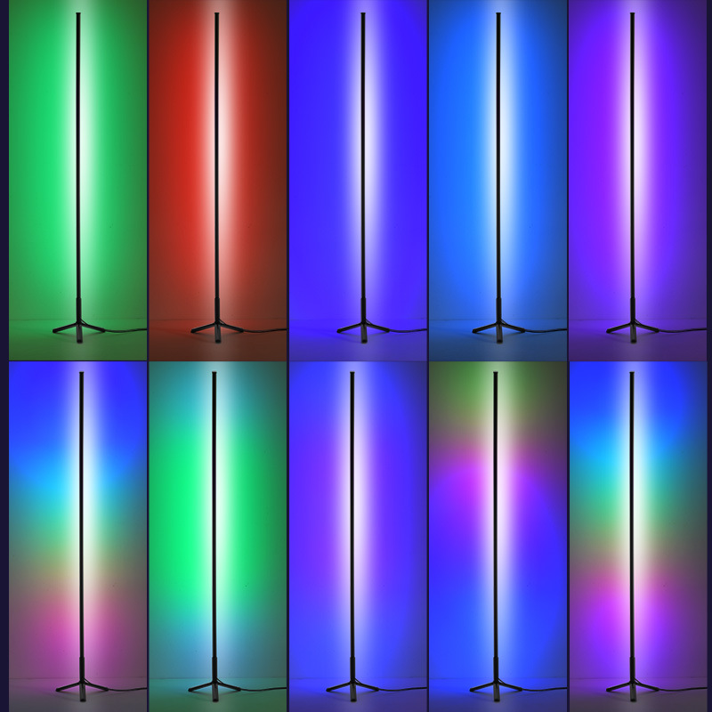 Cross-Border Source Bedroom Dimming Vertical Floor Lamp RGB Colorful Corner Falling Floor Lamp Colorful Light