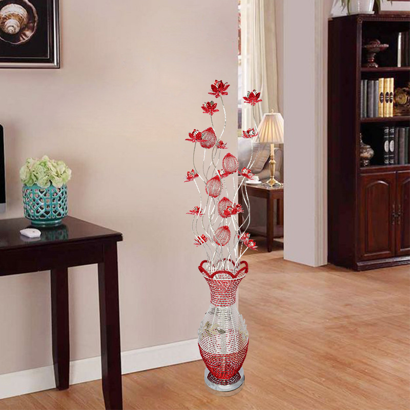 Fashionable Modern Red Warm Wedding Bedroom Floor Lamp Wedding Gift Decoration Living Room and Bedside Floor Lamp