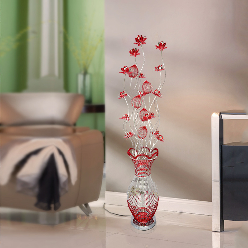 Fashionable Modern Red Warm Wedding Bedroom Floor Lamp Wedding Gift Decoration Living Room and Bedside Floor Lamp