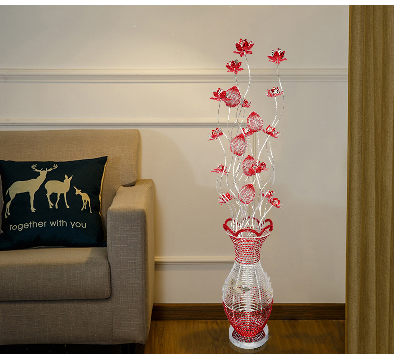 Fashionable Modern Red Warm Wedding Bedroom Floor Lamp Wedding Gift Decoration Living Room and Bedside Floor Lamp Fashionable Modern Red Warm Wedding Bedroom Floor Lamp Wedding Gift Decoration Living Room and Bedside Floor Lamp
