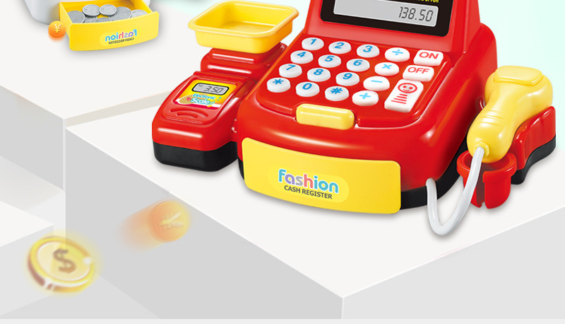 Children's Cash Register Toy Boys and Girls Play House Acoustic and Lighting Toys Simulation Scanner Supermarket Can Calculate Children's Cash Register Toy Boys and Girls Play House Acoustic and Lighting Toys Simulation Scanner Supermarket Can Calculate