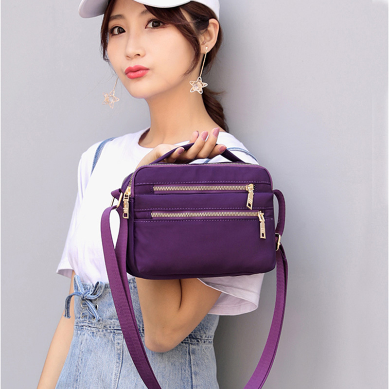 Multi-Layer Zipper Oxford Cloth Small Bag Waterproof Crossbody Bag Large Capacity Cash Register Business Bag Women&#039;s Shoulder Lightweight Mom Bag