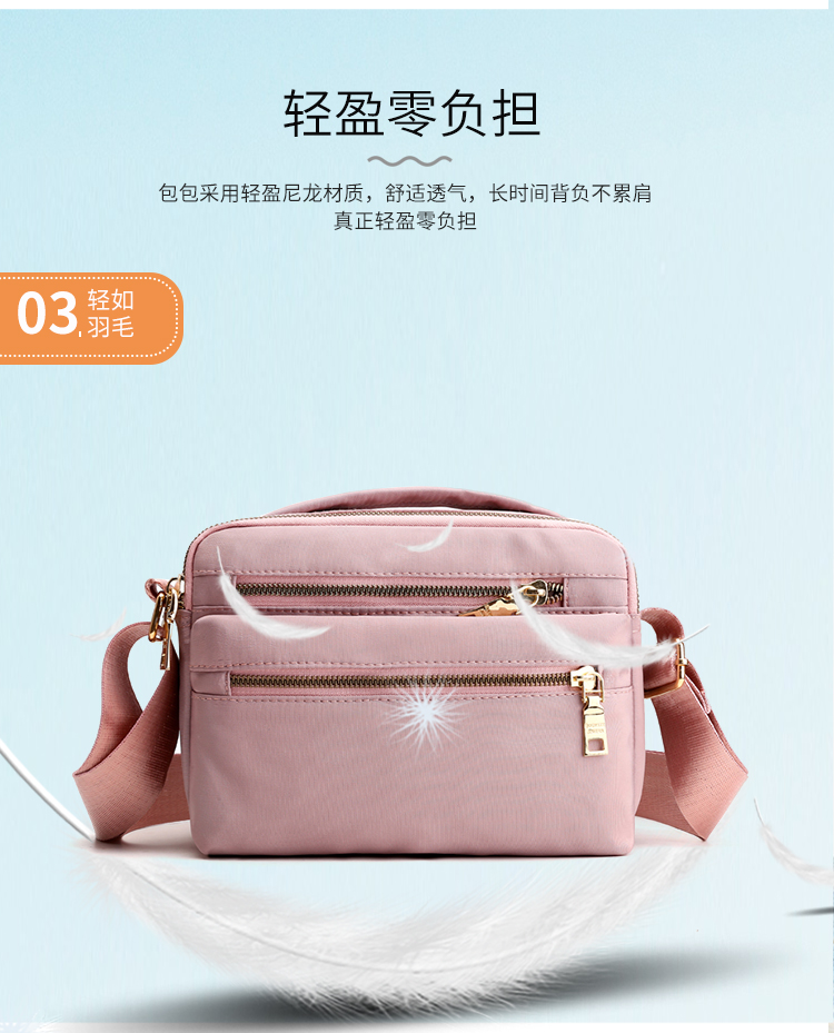 Multi-Layer Zipper Oxford Cloth Small Bag Waterproof Crossbody Bag Large Capacity Cash Register Business Bag Women's Shoulder Lightweight Mom Bag Multi-Layer Zipper Oxford Cloth Small Bag Waterproof Crossbody Bag Large Capacity Cash Register Business Bag Women's Shoulder Lightweight Mom Bag