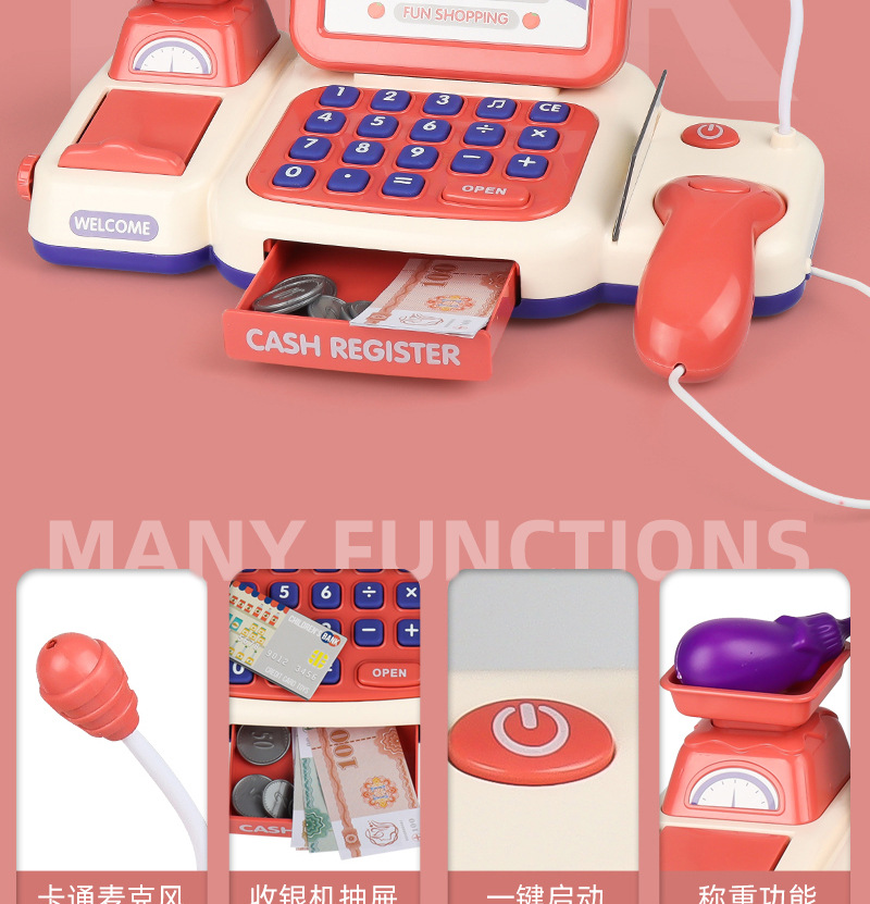 Simulation Supermarket Self-Service Cash Register Set Toys 3-6 Years Old Children's Birthday Gifts Cash Register Play House Toys Simulation Supermarket Self-Service Cash Register Set Toys 3-6 Years Old Children's Birthday Gifts Cash Register Play House Toys
