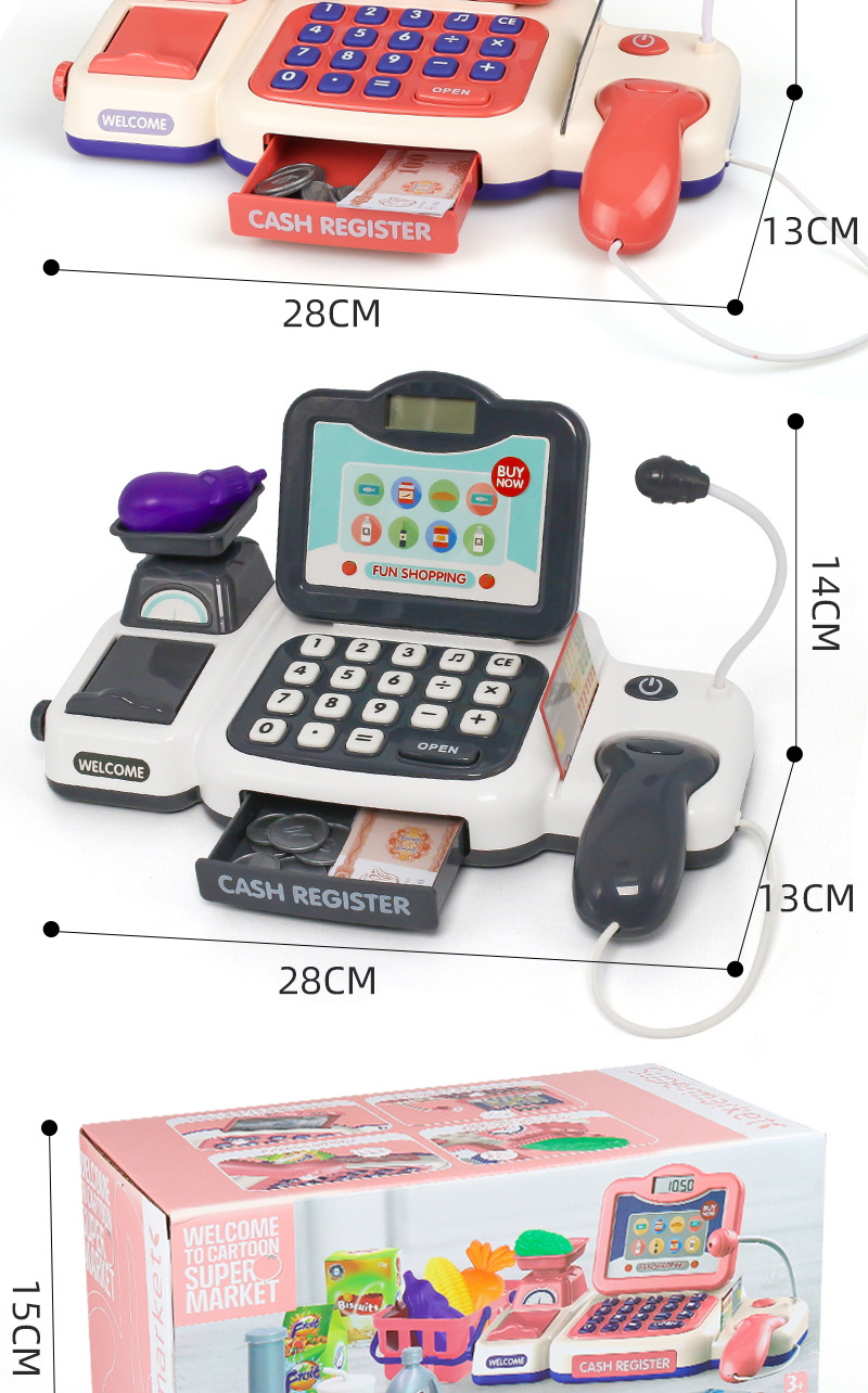 Simulation Supermarket Self-Service Cash Register Set Toys 3-6 Years Old Children's Birthday Gifts Cash Register Play House Toys Simulation Supermarket Self-Service Cash Register Set Toys 3-6 Years Old Children's Birthday Gifts Cash Register Play House Toys