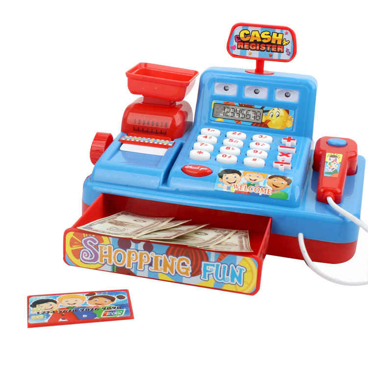 Children's puzzle multi-functional simulation of boys and girls supermarket cash register toys with lights and music cash register Children's puzzle multi-functional simulation of boys and girls supermarket cash register toys with lights and music cash register