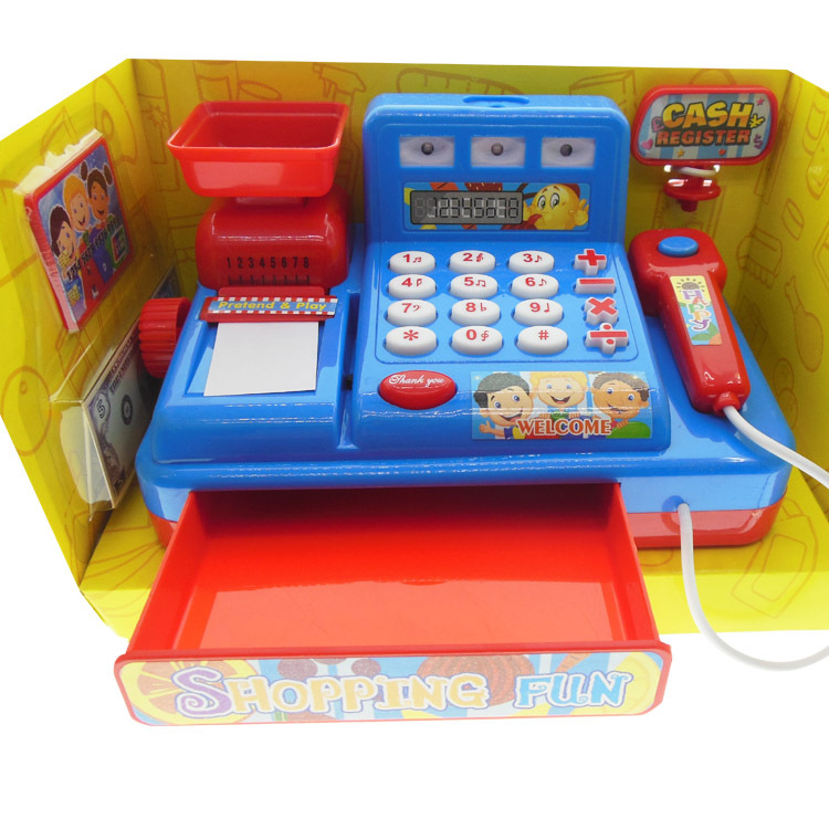Children's puzzle multi-functional simulation of boys and girls supermarket cash register toys with lights and music cash register Children's puzzle multi-functional simulation of boys and girls supermarket cash register toys with lights and music cash register
