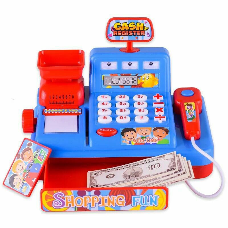 Children's puzzle multi-functional simulation of boys and girls supermarket cash register toys with lights and music cash register Children's puzzle multi-functional simulation of boys and girls supermarket cash register toys with lights and music cash register