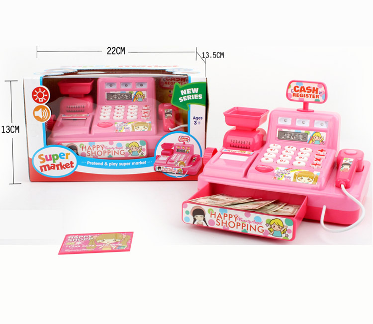 Children's puzzle multi-functional simulation of boys and girls supermarket cash register toys with lights and music cash register Children's puzzle multi-functional simulation of boys and girls supermarket cash register toys with lights and music cash register