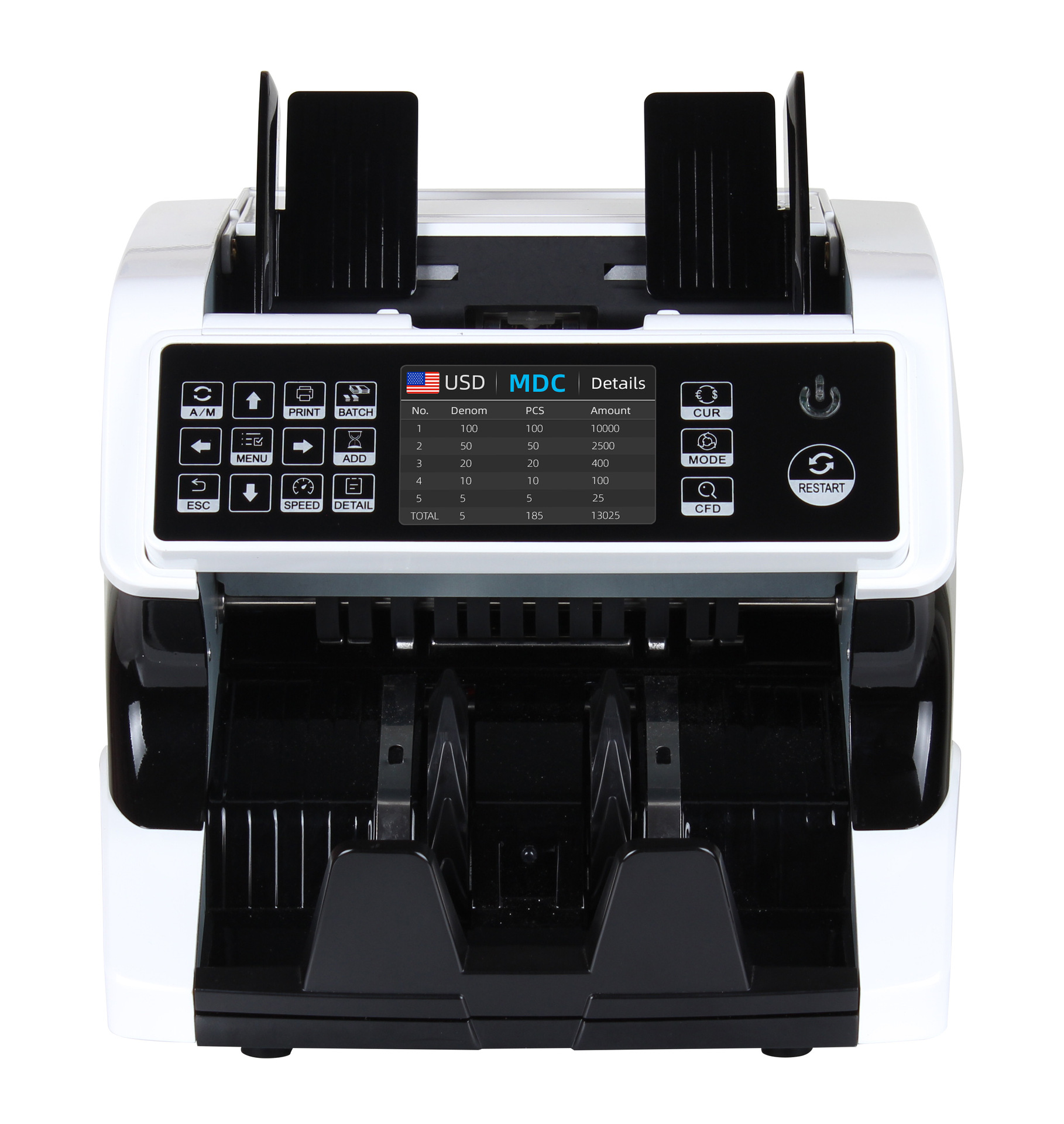 Multi-Currency Total Vertical Cash Register Dual CIS Image Recognition US Dollar Euro Multi-Currency Foreign Currency Cash Register