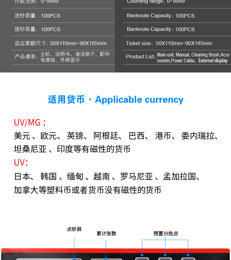 2108 Foreign Trade Foreign Currency Money Detector US $Cash Register Euro Pound Middle East Multinational Currency US Dollar Money Detector 2108 Foreign Trade Foreign Currency Money Detector US $Cash Register Euro Pound Middle East Multinational Currency US Dollar Money Detector