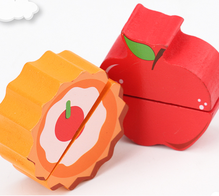 Wooden Fruit Supermarket Play House Supermarket Cash Register Toys Children Intelligence Development Science and Education Kitchen Toys