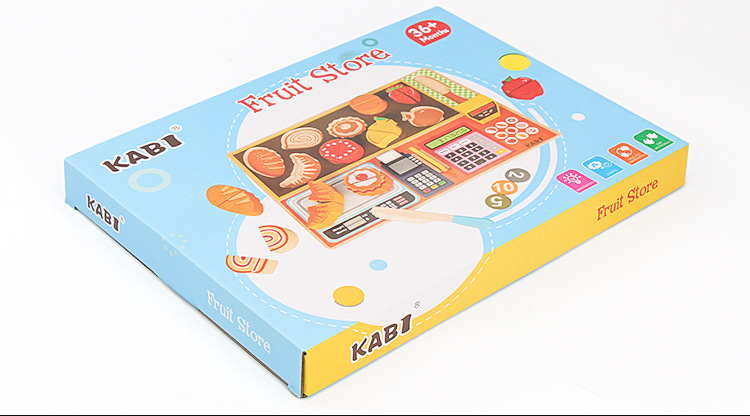 Wooden Fruit Supermarket Play House Supermarket Cash Register Toys Children Intelligence Development Science and Education Kitchen Toys