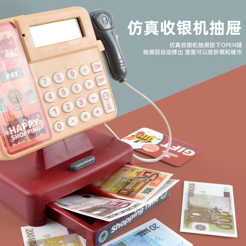Play House Toy Children&#039;s Supermarket Cash Register Toy Girl&#039;s Toy with Calculator Simulation Cash Register Toy