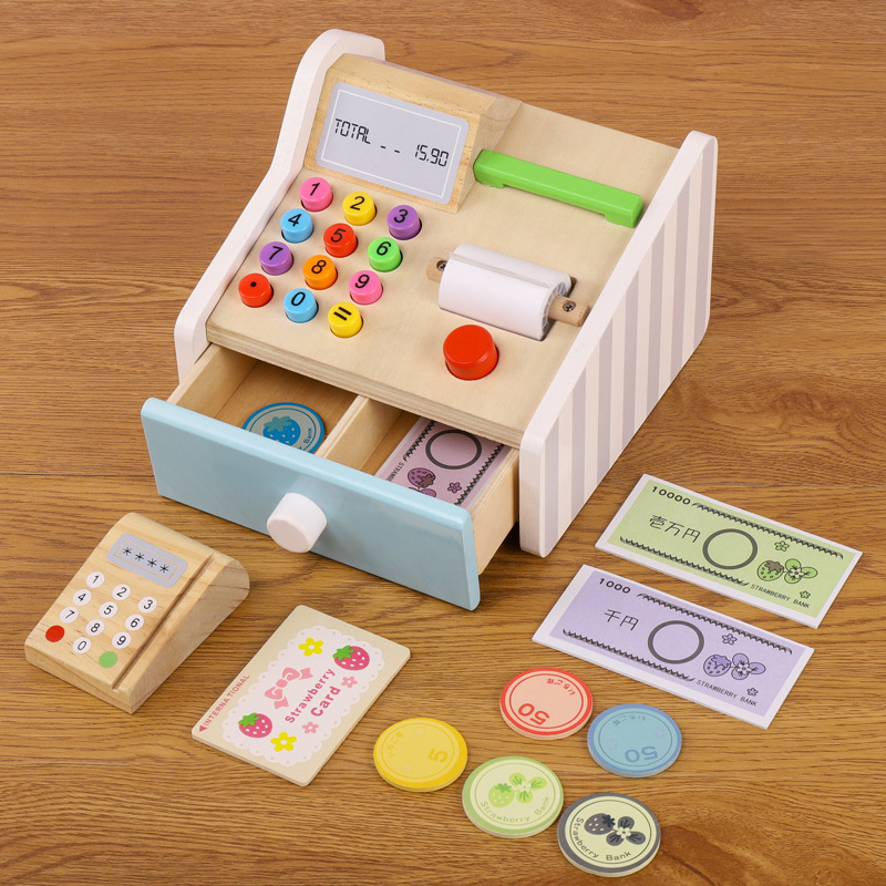 Children&#039;s Simulation Cash Register Tool Fake Currency Detection Digital Life Early Cognitive Education Play House Children&#039;s Educational Toy Set