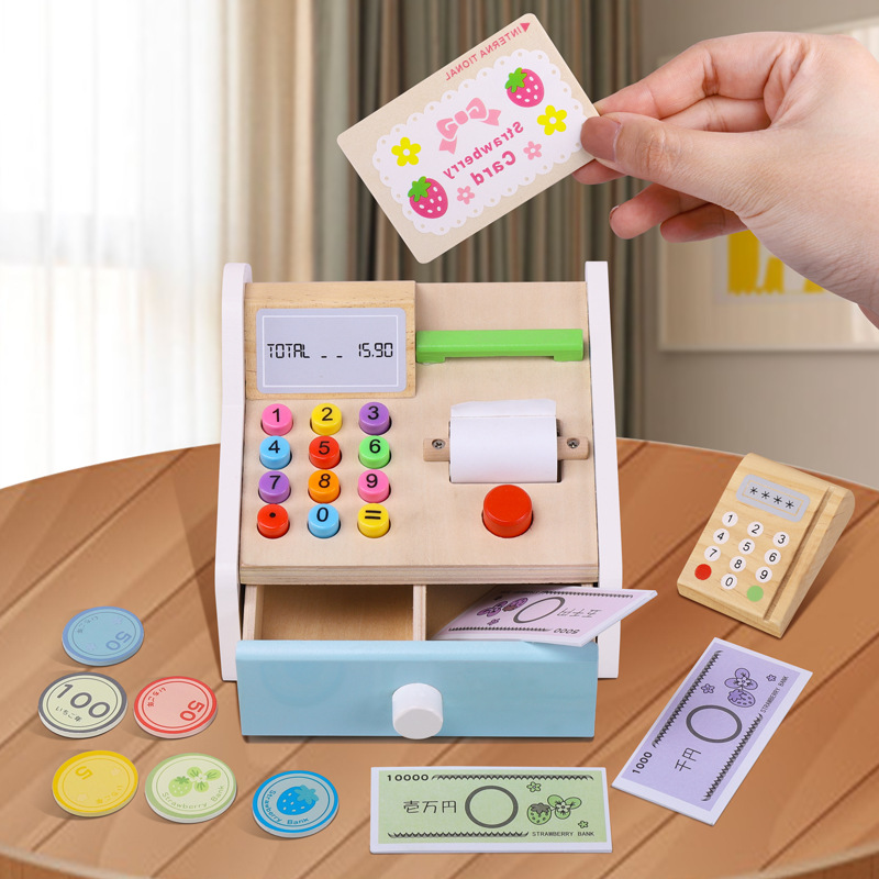 Children&#039;s Simulation Cash Register Tool Fake Currency Detection Digital Life Early Cognitive Education Play House Children&#039;s Educational Toy Set