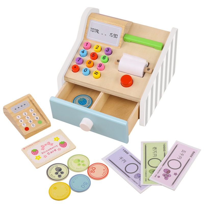 Children&#039;s Simulation Cash Register Tool Fake Currency Detection Digital Life Early Cognitive Education Play House Children&#039;s Educational Toy Set