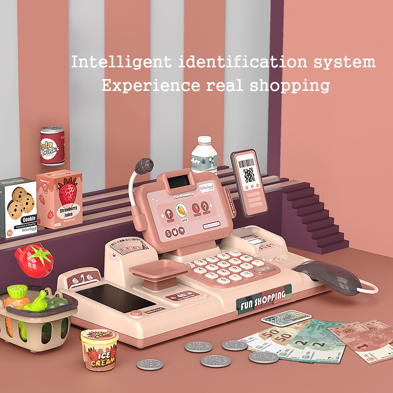 Cross-border intelligent simulation supermarket checkout play toy counter luxury cash Register combination suit children Cross-border intelligent simulation supermarket checkout play toy counter luxury cash Register combination suit children