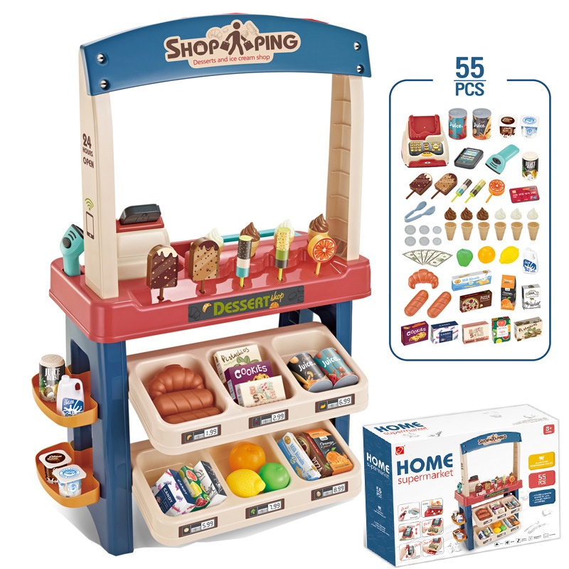 Children&#039;s Ice Cream Machine Ice Cream Machine Candy and convenience store Shopping cash register Toy set girl