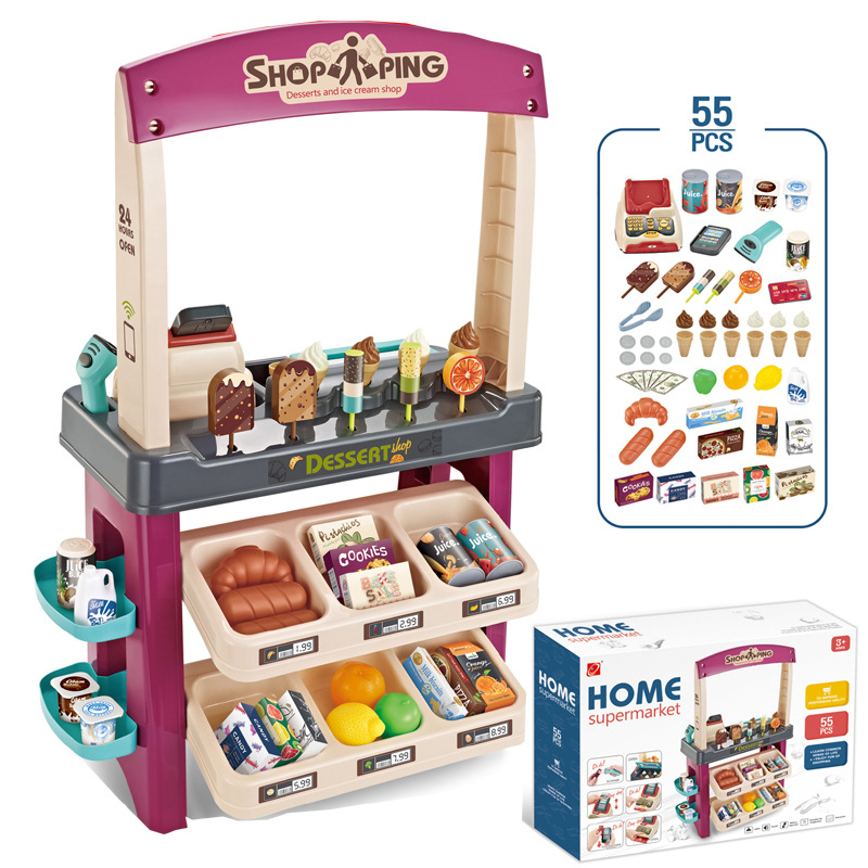 Children&#039;s Ice Cream Machine Ice Cream Machine Candy and convenience store Shopping cash register Toy set girl