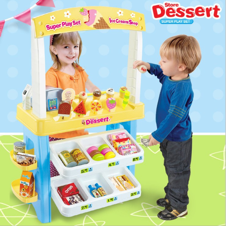 Children&#039;s Ice Cream Machine Ice Cream Machine Candy and convenience store Shopping cash register Toy set girl