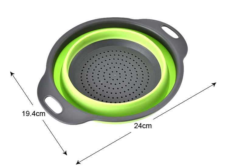 Silicone Folding Washing Vegetable Basket Drain Washing Basin Wash Fruit and Vegetable Basket Kitchen Supplies Washing Vegetable Basket Colander Colander