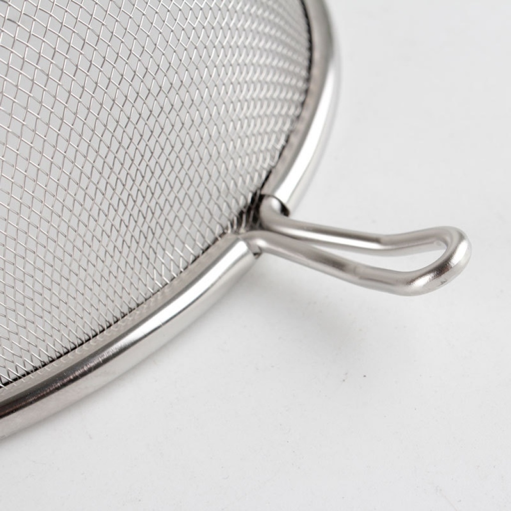 Stainless Steel Binaural Oil Grid Colander Straight Pattern Oil Grid Twill Oil Grid Wive-Screen Ladle Colander Line Leakage