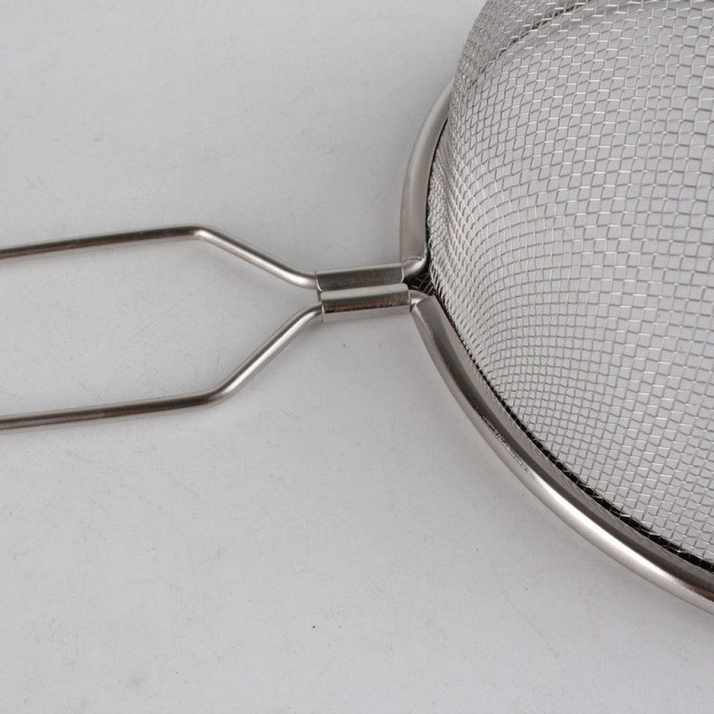 Stainless Steel Binaural Oil Grid Colander Straight Pattern Oil Grid Twill Oil Grid Wive-Screen Ladle Colander Line Leakage