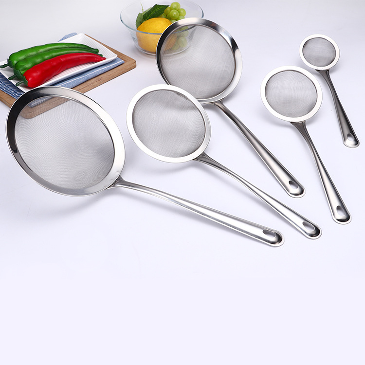 Stainless Steel Line Drain Noodle Strainer Household Kitchen Tools Deep Frying Hot Pot Colander Dreg Screening Strainer Large Strainer