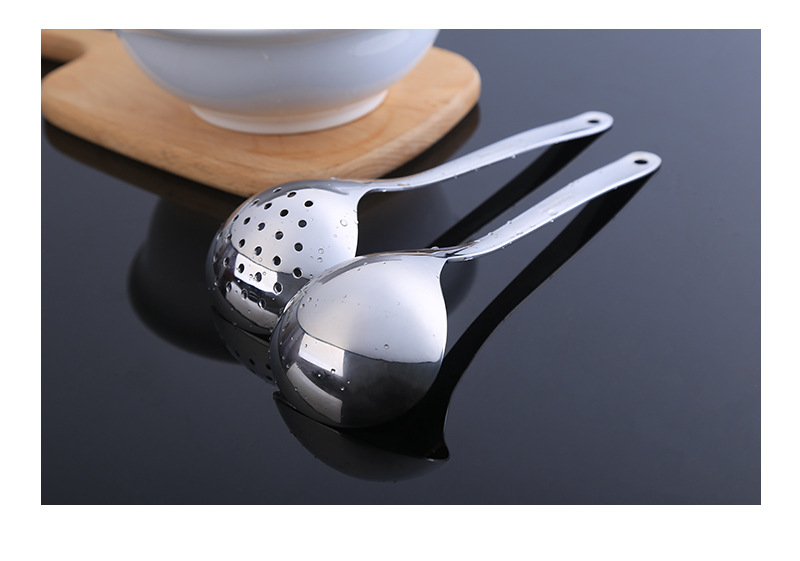 Factory Wholesale 304 Stainless Steel Household Soup Spoon Colander Suit Thickened Kitchen Cooking Tableware Hot Pot Soup Colander Factory Wholesale 304 Stainless Steel Household Soup Spoon Colander Suit Thickened Kitchen Cooking Tableware Hot Pot Soup Colander