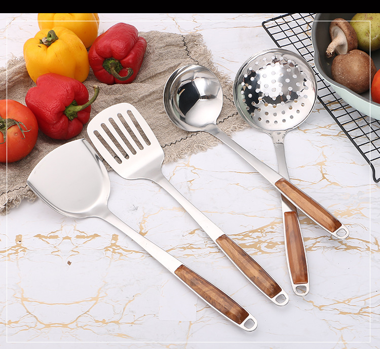 Stainless Steel Kitchenware Set Kitchen Home Cooking Spatula Colander Hanging Anti-Scald Handle Factory Wholesale Stainless Steel Kitchenware Set Kitchen Home Cooking Spatula Colander Hanging Anti-Scald Handle Factory Wholesale