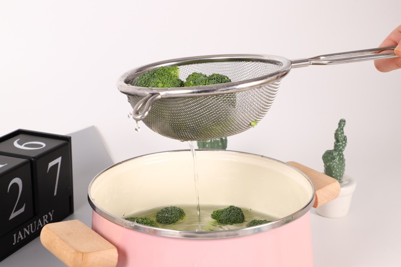 Gat Thick Stainless Steel Handle Oil Grid Binaural Foam Strainer Spoon Soymilk Filtration Screen Juice Colander Factory Direct Sales