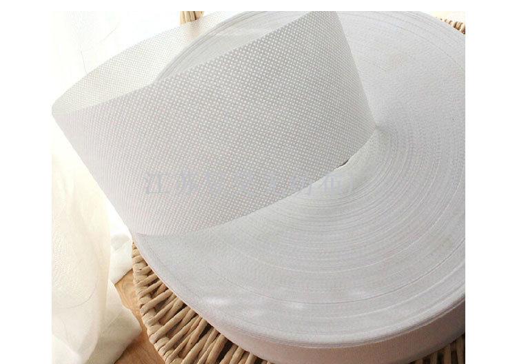Super hard non-woven fabric curtain fabric with perforated tape without spinning.