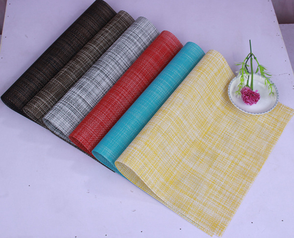Environmental protection PVC2*2 double color west meal pad 30*45cm heat insulation mat. Environmental protection PVC2*2 double color west meal pad 30*45cm heat insulation mat.