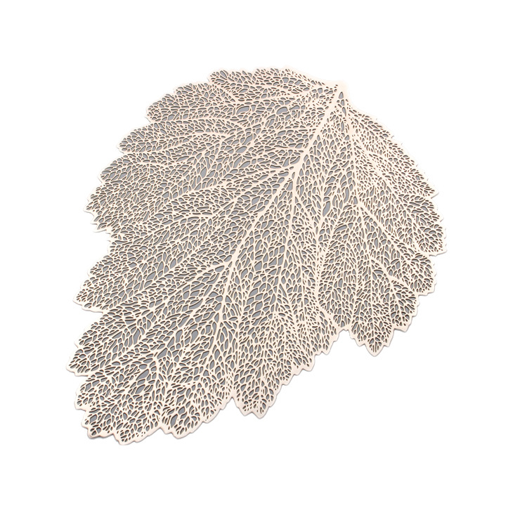 European and American Placemat Leaves Hollow out Heat Insulation Non-Slip PVC Placemat Tea Table Decorative Pad Restaurant Western Food Tray Mat