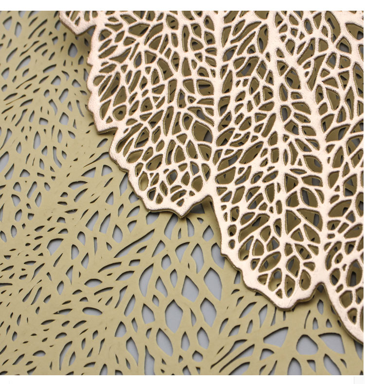 European and American Placemat Leaves Hollow out Heat Insulation Non-Slip PVC Placemat Tea Table Decorative Pad Restaurant Western Food Tray Mat European and American Placemat Leaves Hollow out Heat Insulation Non-Slip PVC Placemat Tea Table Decorative Pad Restaurant Western Food Tray Mat