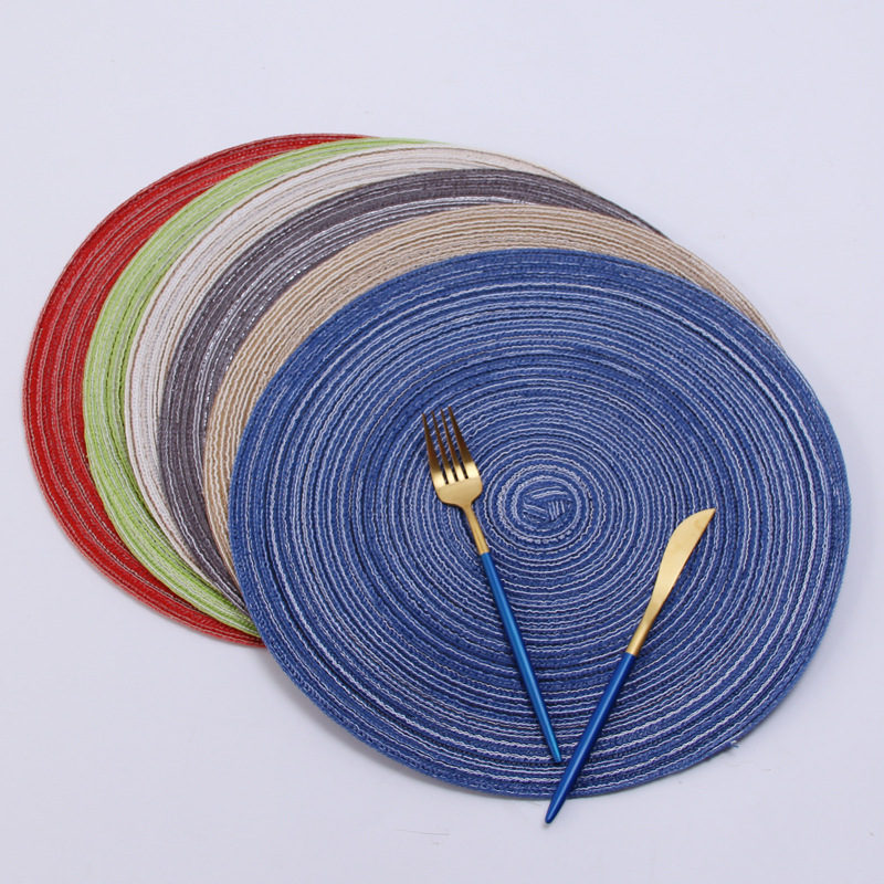 cotton yarn round table mat westernstyle food mat handwoven nonslip antisoup plate bowl mat cup heat insulation pad