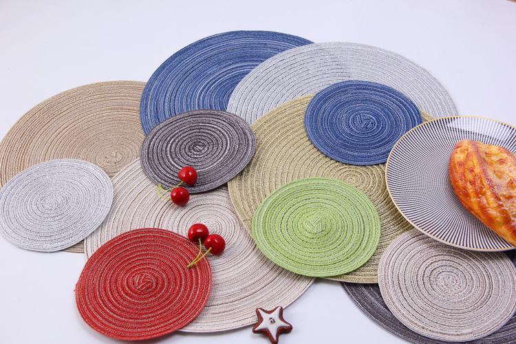 cotton yarn round table mat westernstyle food mat handwoven nonslip antisoup plate bowl mat cup heat insulation pad cotton yarn round table mat westernstyle food mat handwoven nonslip antisoup plate bowl mat cup heat insulation pad