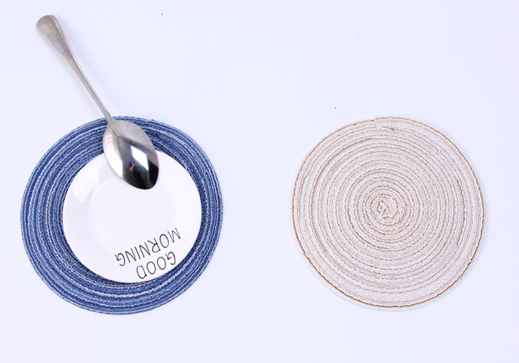 cotton yarn round table mat westernstyle food mat handwoven nonslip antisoup plate bowl mat cup heat insulation pad cotton yarn round table mat westernstyle food mat handwoven nonslip antisoup plate bowl mat cup heat insulation pad