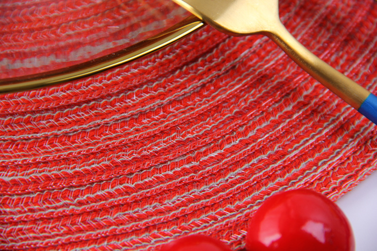 cotton yarn round table mat westernstyle food mat handwoven nonslip antisoup plate bowl mat cup heat insulation pad cotton yarn round table mat westernstyle food mat handwoven nonslip antisoup plate bowl mat cup heat insulation pad