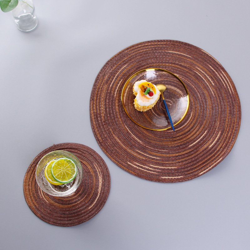 cotton yarn round table mat westernstyle food mat handwoven nonslip antisoup plate bowl mat cup heat insulation pad cotton yarn round table mat westernstyle food mat handwoven nonslip antisoup plate bowl mat cup heat insulation pad