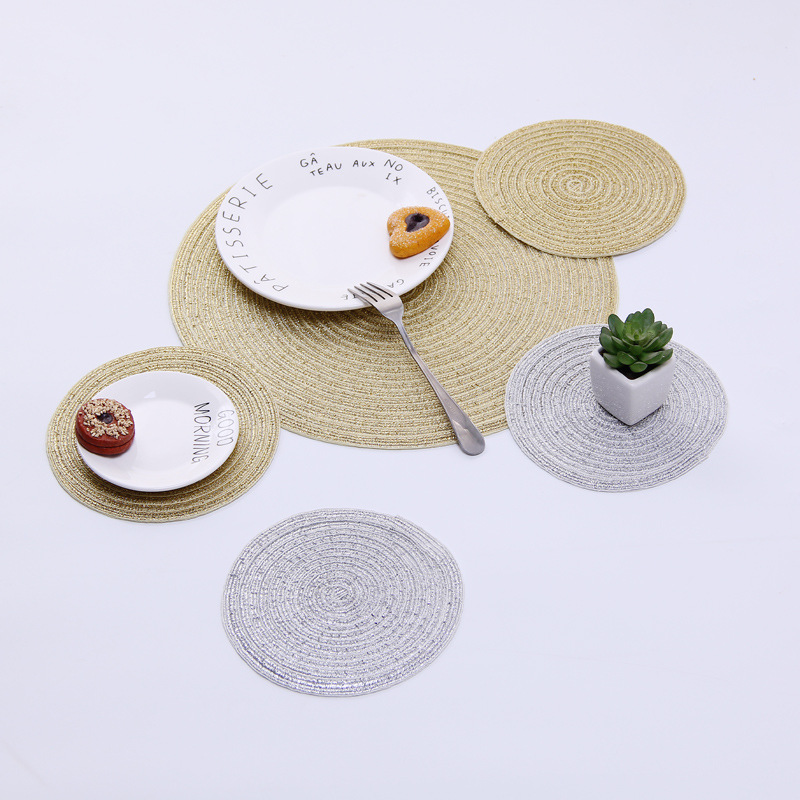 cotton yarn round table mat westernstyle food mat handwoven nonslip antisoup plate bowl mat cup heat insulation pad cotton yarn round table mat westernstyle food mat handwoven nonslip antisoup plate bowl mat cup heat insulation pad