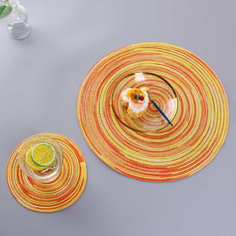 cotton yarn round table mat westernstyle food mat handwoven nonslip antisoup plate bowl mat cup heat insulation pad cotton yarn round table mat westernstyle food mat handwoven nonslip antisoup plate bowl mat cup heat insulation pad