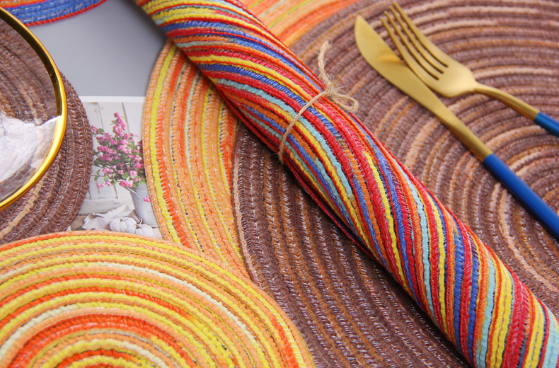 cotton yarn round table mat westernstyle food mat handwoven nonslip antisoup plate bowl mat cup heat insulation pad cotton yarn round table mat westernstyle food mat handwoven nonslip antisoup plate bowl mat cup heat insulation pad