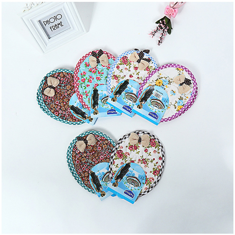 Manufacturer direct kitchen household heat insulation pad coasters pad multi-color oval cotton pad thickened high temperature resistant wholesale